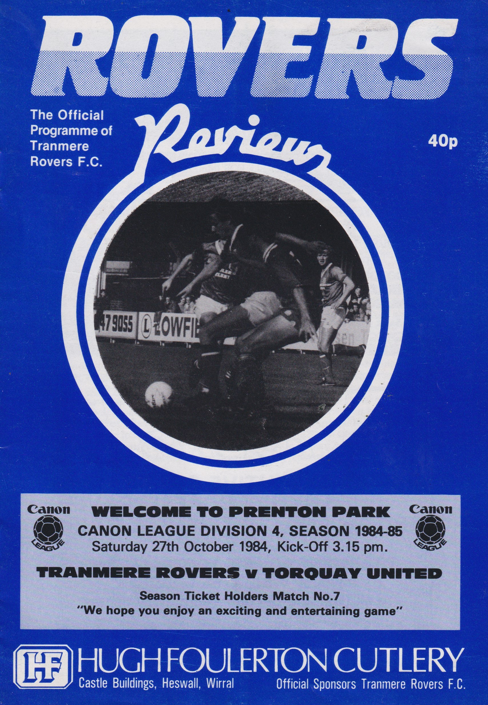 Tranmere Rovers v Torquay United match programme